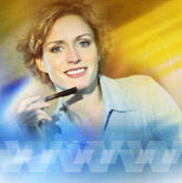 Woman smiling.